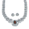 Navajo Reversible Sterling Silver and Coral Necklace Earrings Set SN20291